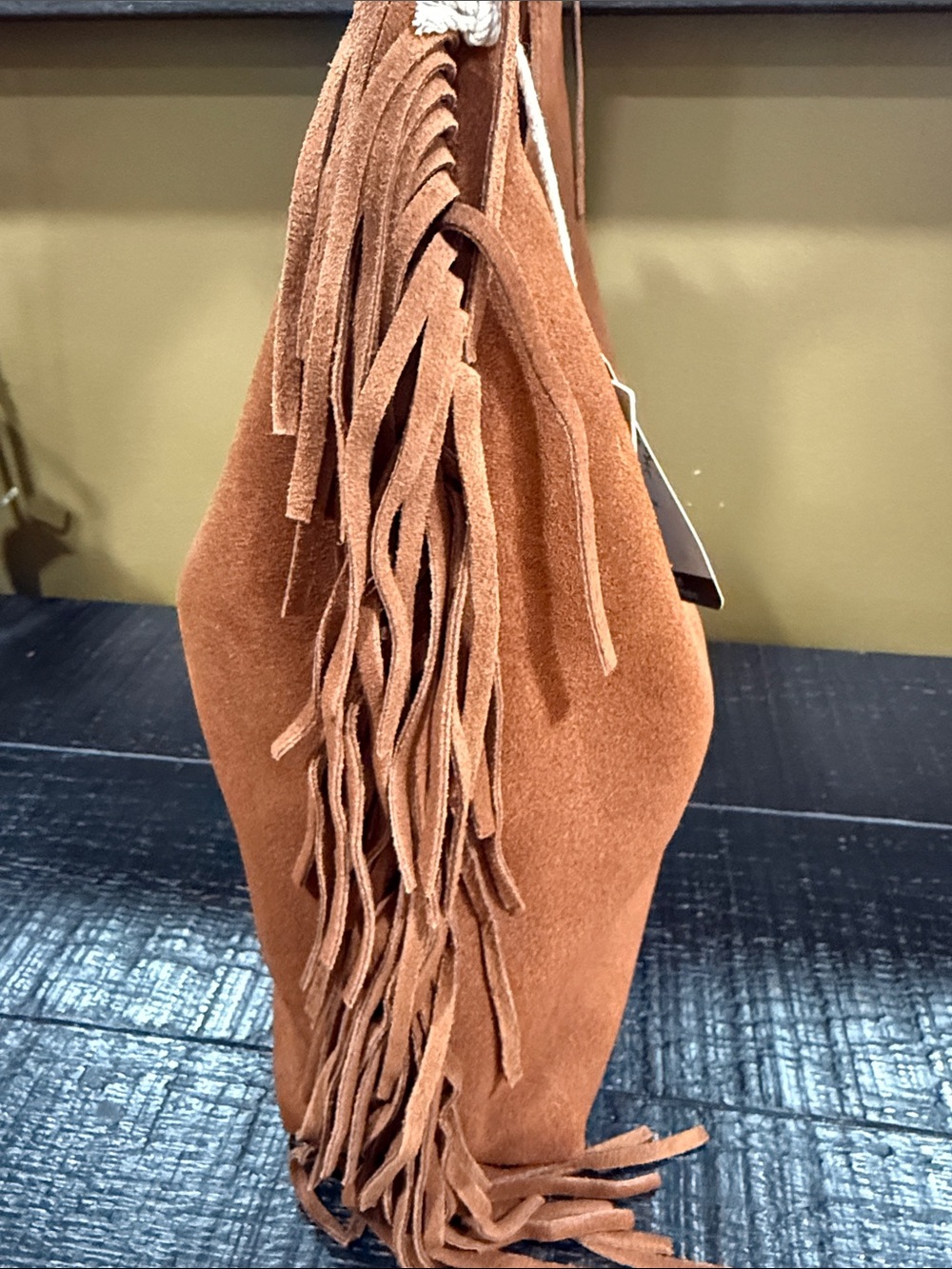 Haute Hippie Rust Suede Fringe Hobo - Picture 4 of 5